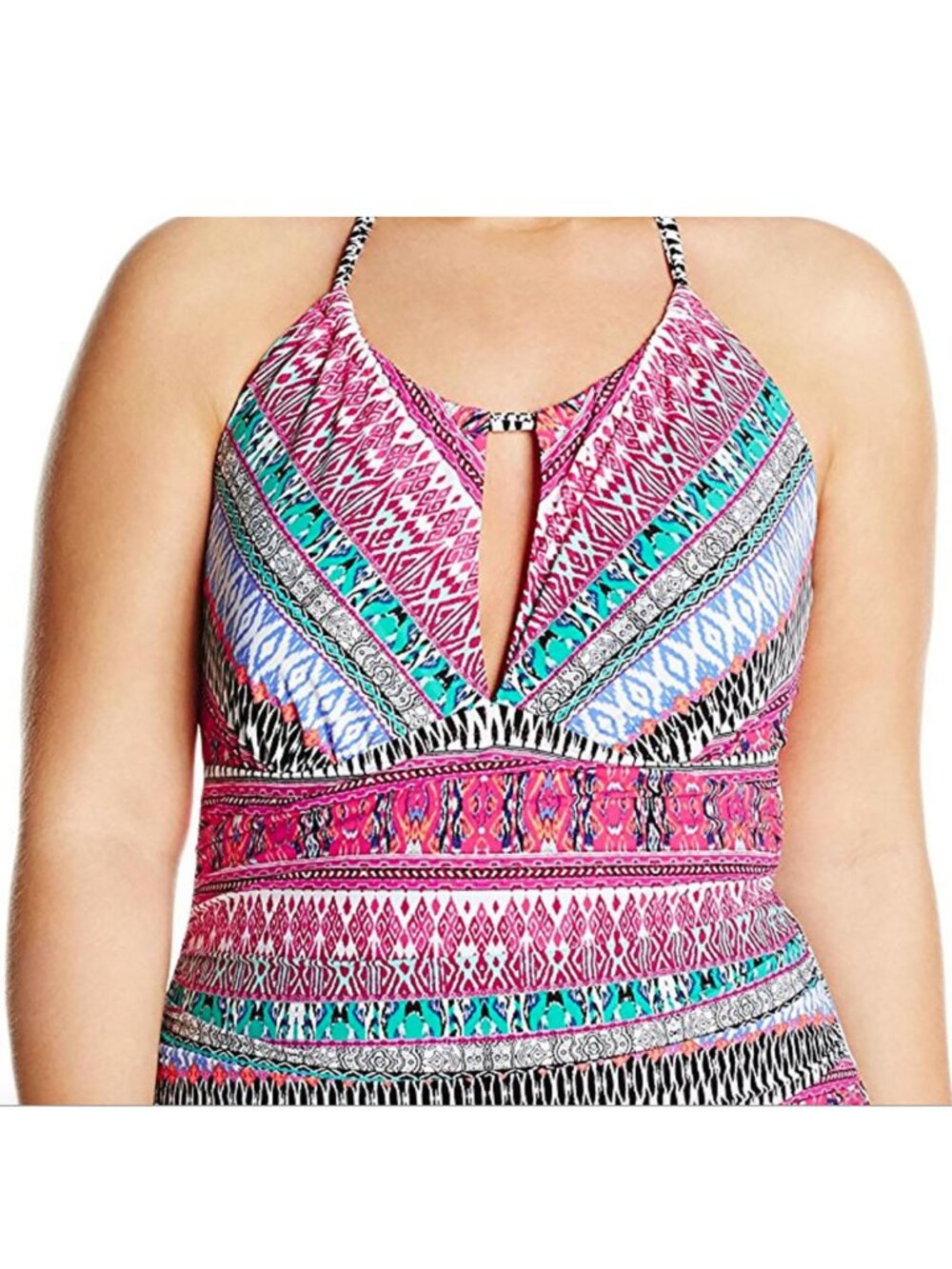 Kenneth Cole Women's Swimsuit Riviera High Neck One Piece Tummy Control Size 1X - Picture 2 of 7